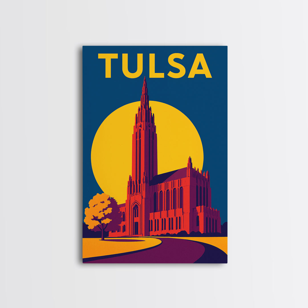 Tulsa Oklahoma Travel Poster, Canvas Print, Colorful Graphic Wall Art, Tulsa Poster Print, Travel Print, City Illustration, Travel Art Print