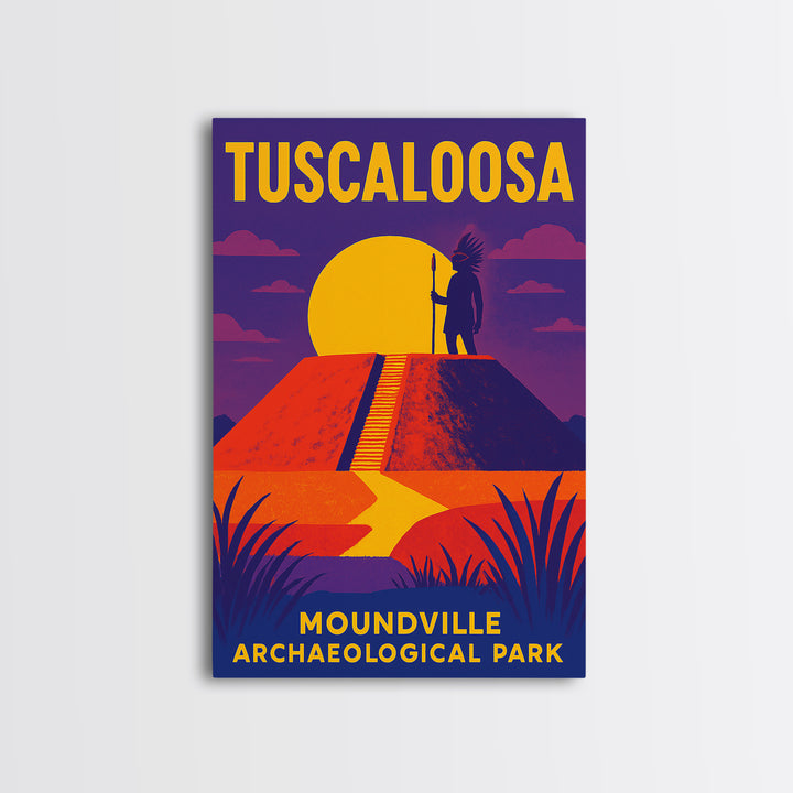 Tuscaloosa Travel Poster, Framed Canvas Print, Bold Pop Art Poster, Tuscaloosa City Art, Retro Travel Print, Gift For Travelers