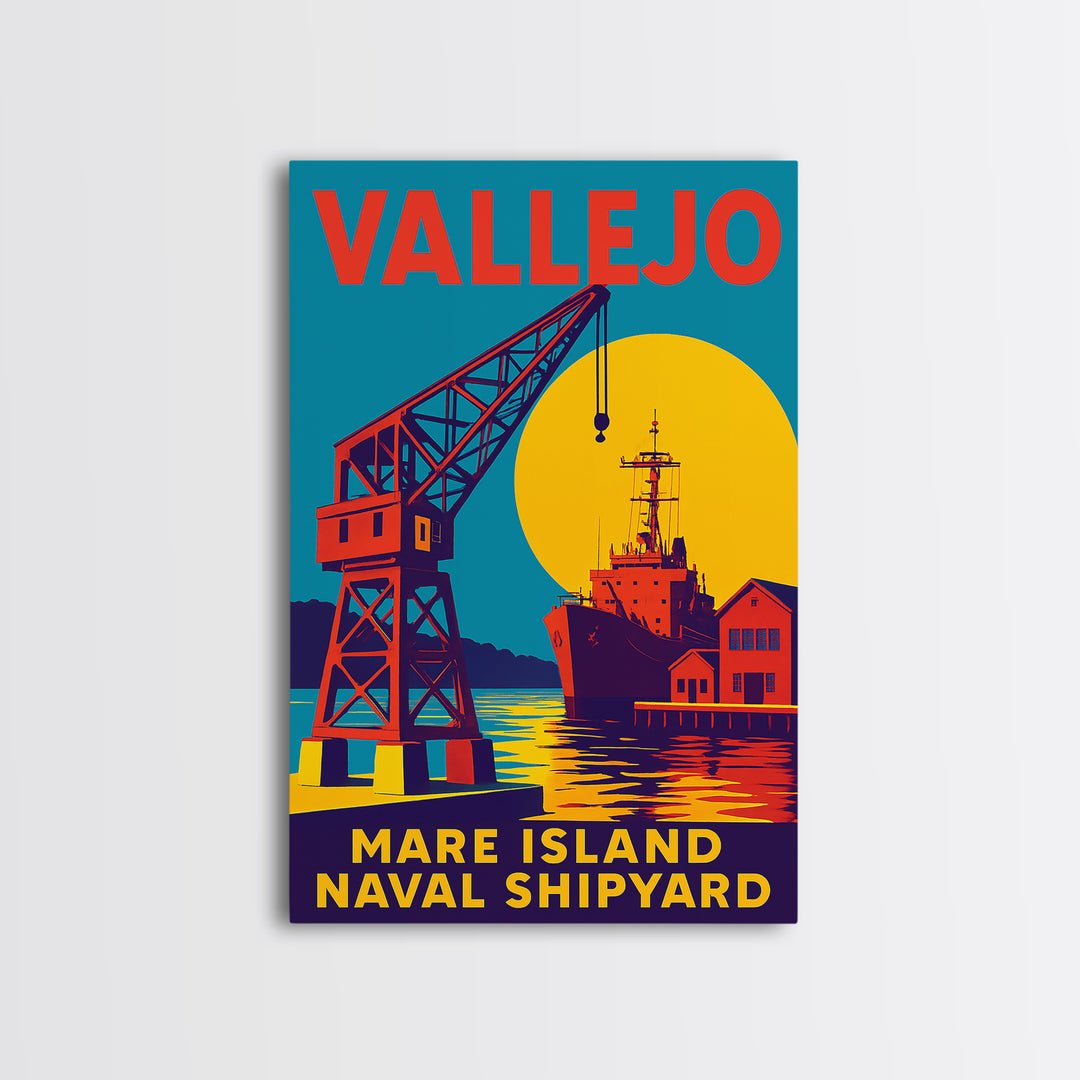 Vallejo California Travel Poster, Canvas Print, Vibrant Retro Travel Art, Vallejo Art Print, Fine Art Print, Wanderlust Decor, Poster Print