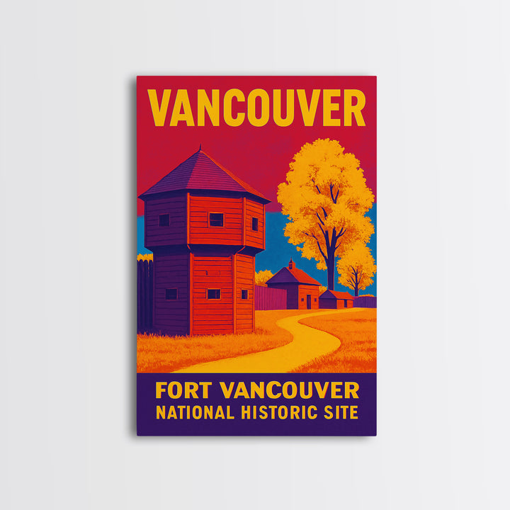 Vancouver Travel Poster, Canvas Print, Bold Pop Art Poster, Vancouver Poster Print, Home Office Decor, Watercolor Skyline Art, Wall Art