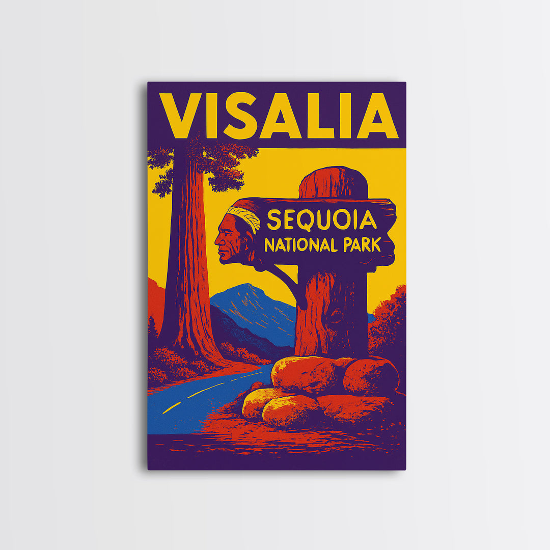 Visalia California Travel Poster, Canvas Print, High Contrast City Poster, Visalia Poster Print, Vintage City Art, Living Room Wall Art