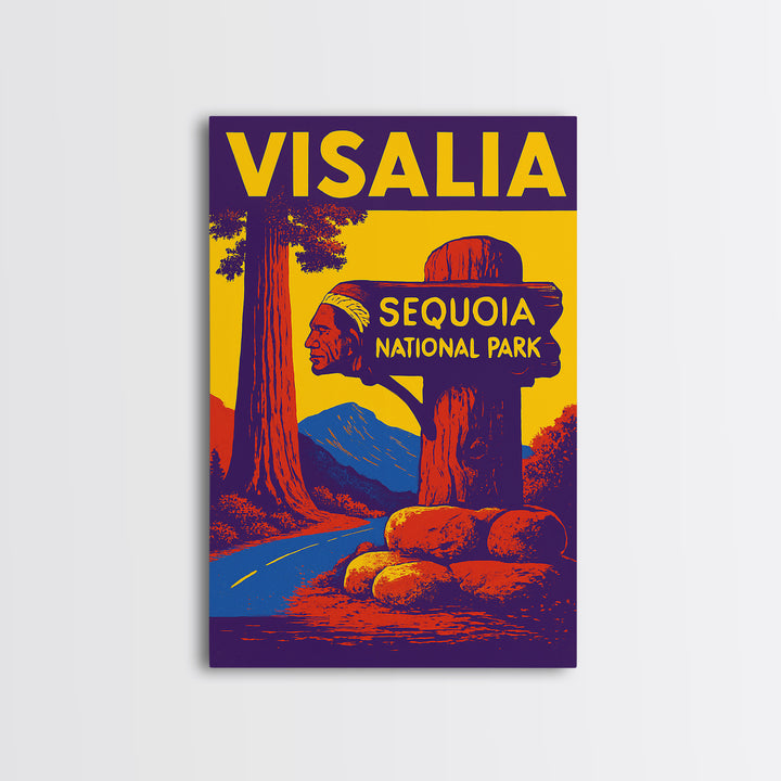 Visalia California Travel Poster, Canvas Print, High Contrast City Poster, Visalia Poster Print, Vintage City Art, Living Room Wall Art