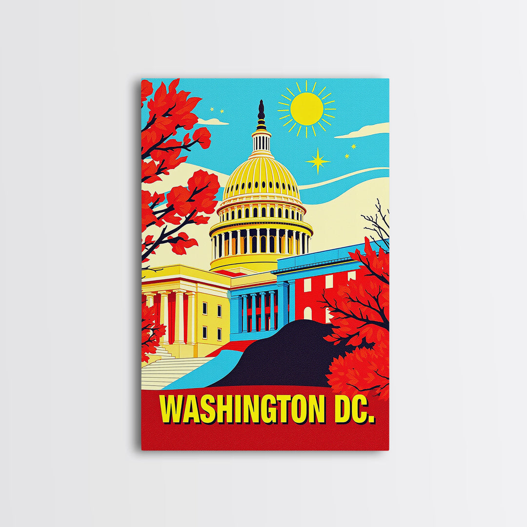 Washington Travel Poster, Canvas Print, Bold Pop Art Poster, Washington Wall Art, Travel Art Print, Travel Wall Art, Wanderlust Decor
