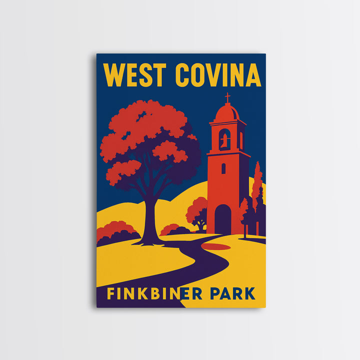 West Covina Travel Poster, Framed Canvas Print, High Contrast City Poster, West Covina Wall Art, Retro Travel Print, Travel Poster Set