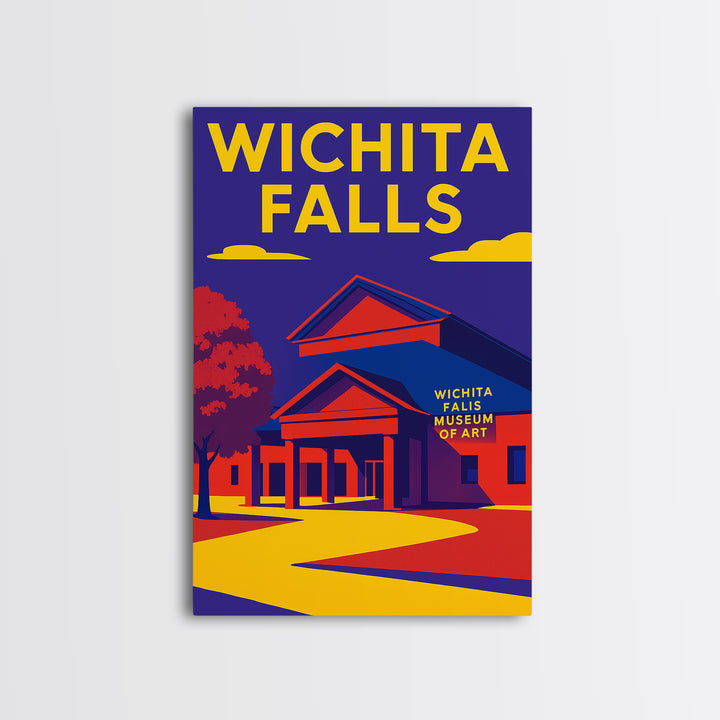 Wichita Falls Texas Travel Poster, Canvas Print, Vibrant Retro Travel Art, Wichita Falls Art Print, Vintage Travel Art, City Art Print