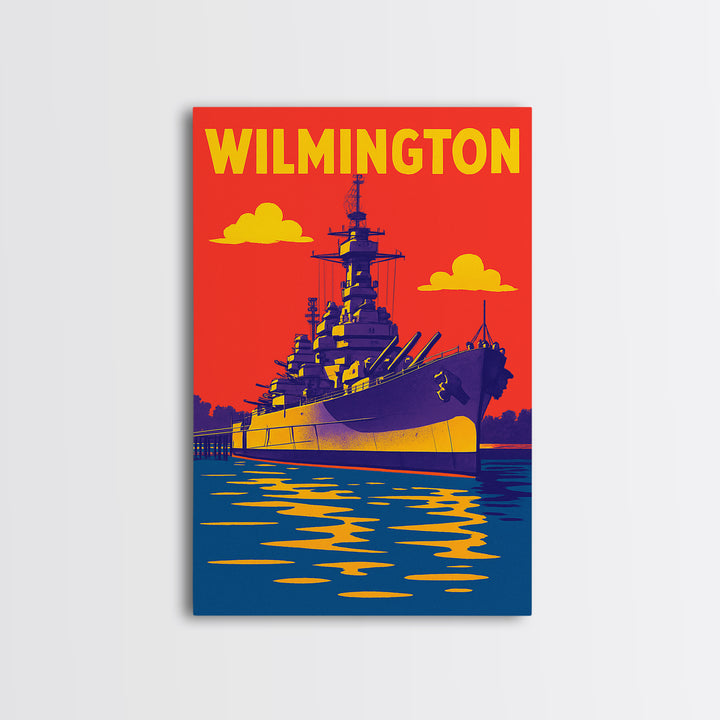 Wilmington North Carolina Travel Poster, Canvas Print, Bold Pop Art Poster, Wilmington Travel Art, Vintage Travel Print, Vintage City Poster