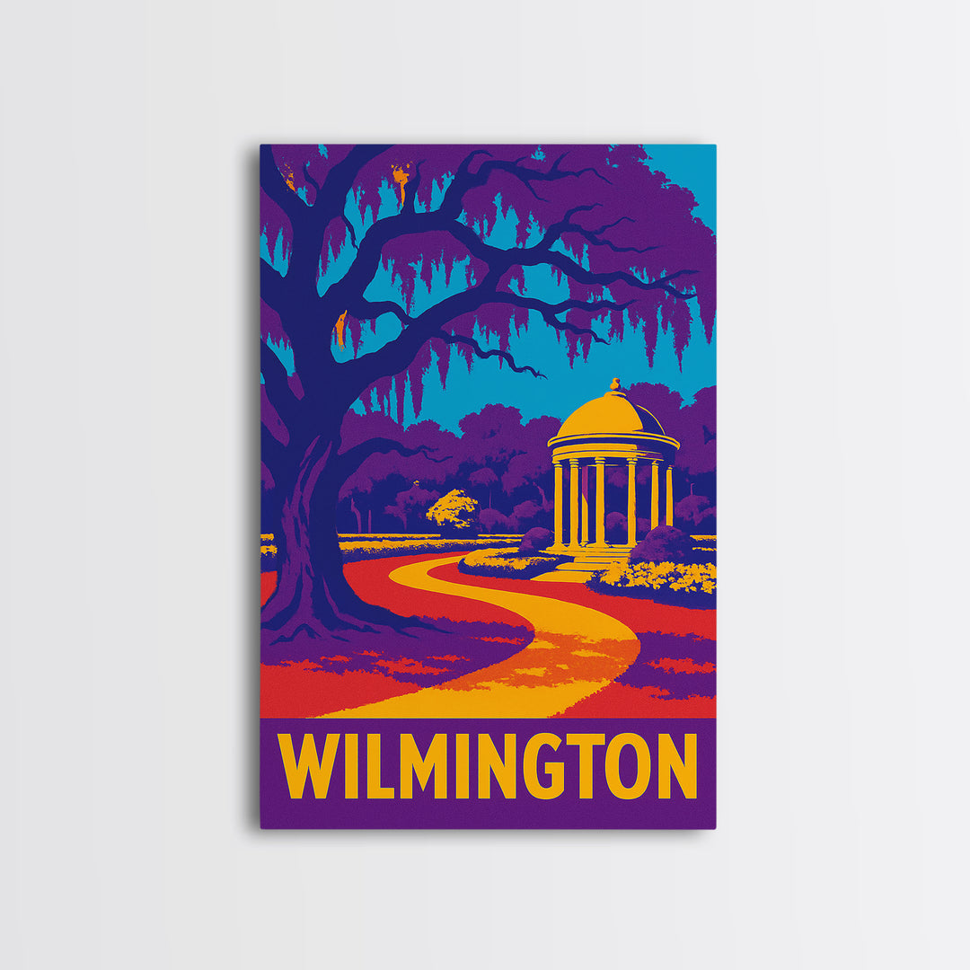 Wilmington Travel Poster, Framed Canvas Print, High Contrast City Poster, Wilmington Poster Print, Fine Art Print, Travel Art Print