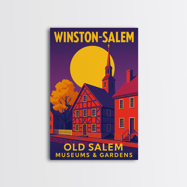 Winston Salem North Carolina Travel Poster, Canvas Print, High Contrast City Poster, Winston Salem Poster Print, Wall Decor, Wall Art