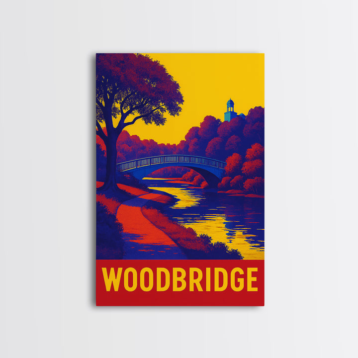 Woodbridge Travel Poster, Canvas Print, Bold Pop Art Poster, Woodbridge Poster Print, Vintage City Poster, Vintage City Art, Poster Art