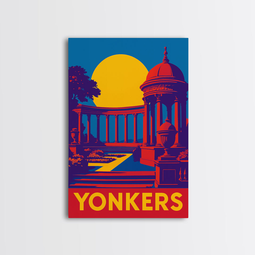 Yonkers New York Travel Poster, Canvas Print, Bold Pop Art Poster, Yonkers Wall Art, Poster Art, Vintage City Poster, Vintage City Art