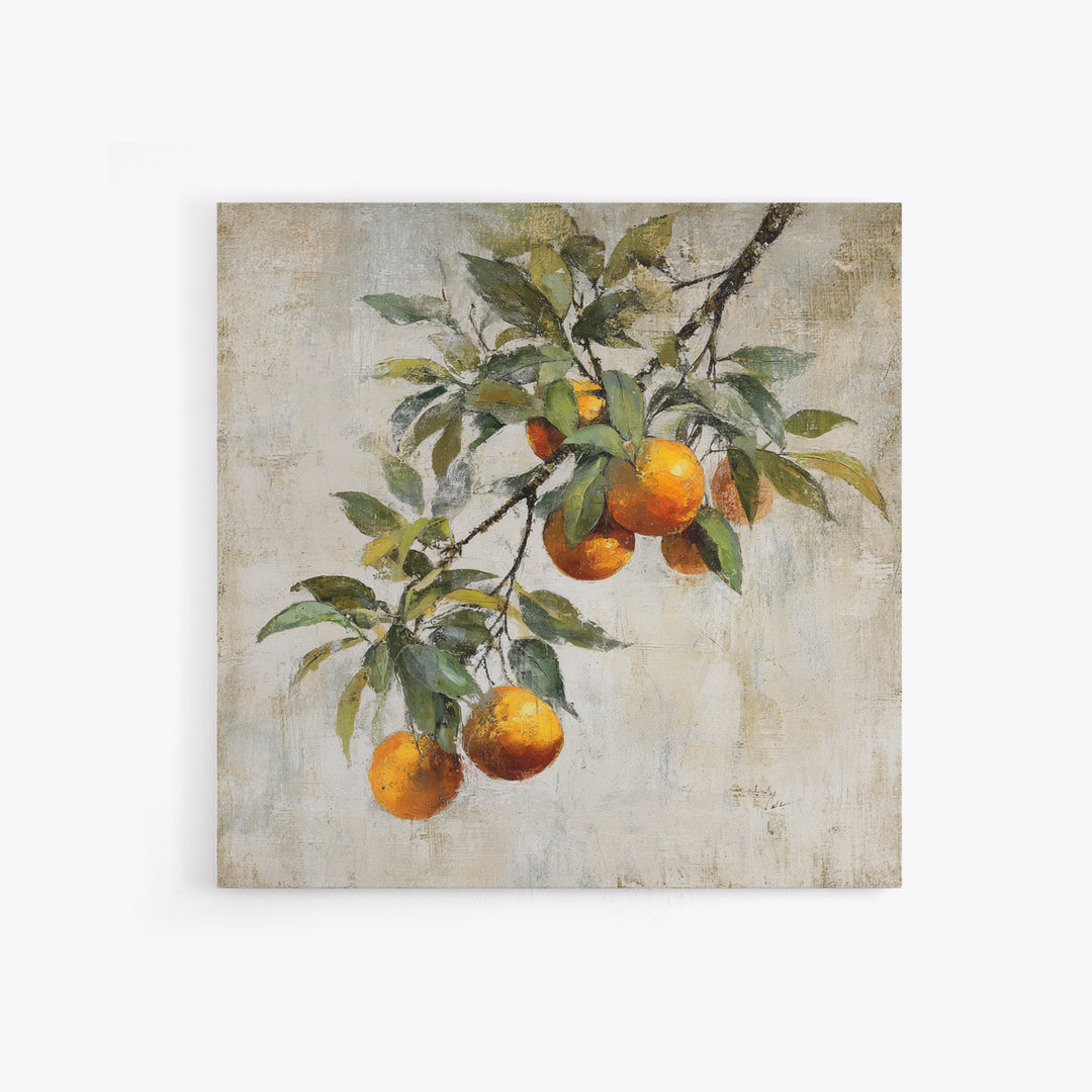 Orange Tree Branch Canvas Print, Patio Art, Coastal Wall Decor, Patio Decor, Fine Art, Outdoor, Gallery Decor, Neutral Decor, PAT-1x1-22