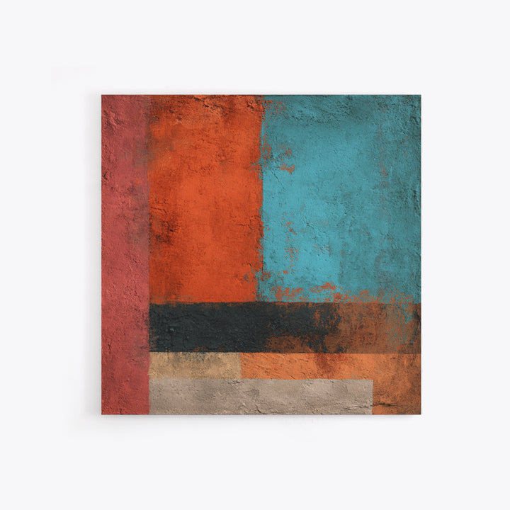 Bright Coral and Turquoise Abstract for Outdoors Canvas Print, Patio Art, Outdoor Wall Art, Patio Decor, Abstract Art, Outdoor, PAT-1x1-36