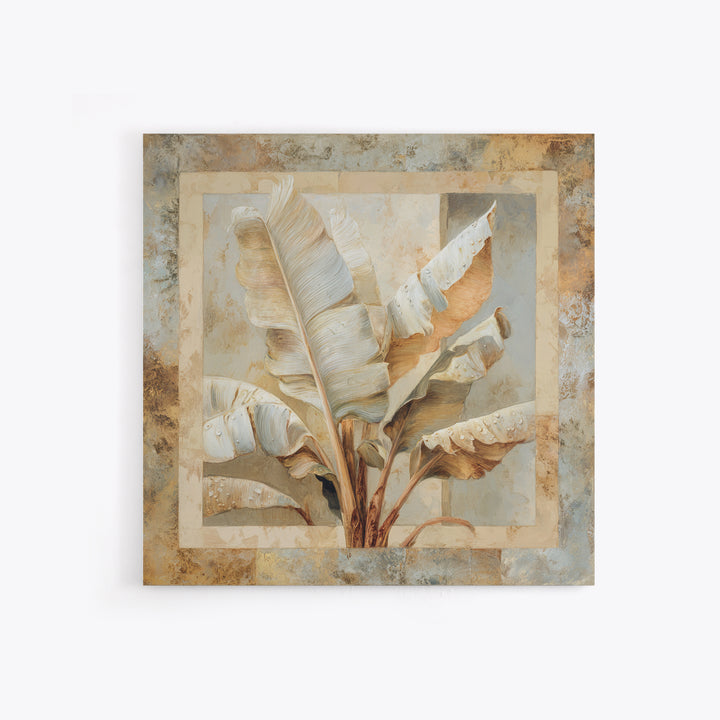 Banana Leaves with Rain Drop Details Framed Canvas Print, Patio Art, Art Print, Patio Decor, Fine Art, Outdoor, Garden Decor, PAT-1x1-40