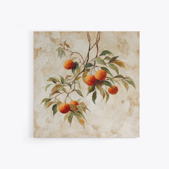 Orange Tree Branch Framed Canvas Print, Patio Art, Lake House Decor, Patio Decor, Oil Painting, Outdoor, Boho Decor, PAT-1x1-46