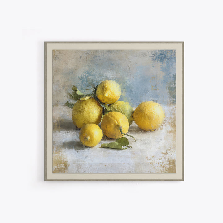 Outdoor Citrus Still Life Canvas Print, Patio Art, Rustic Decor, Patio Decor, Fine Art, Outdoor, Textured Painting, PAT-1x1-5