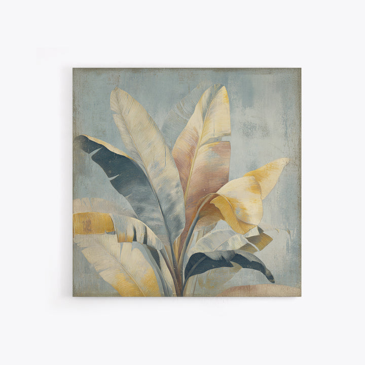Banana Leaves with Rain Drop Details Framed Canvas Print, Patio Art, Coastal Wall Decor, Patio Decor, Fine Art, Outdoor, PAT-1x1-64