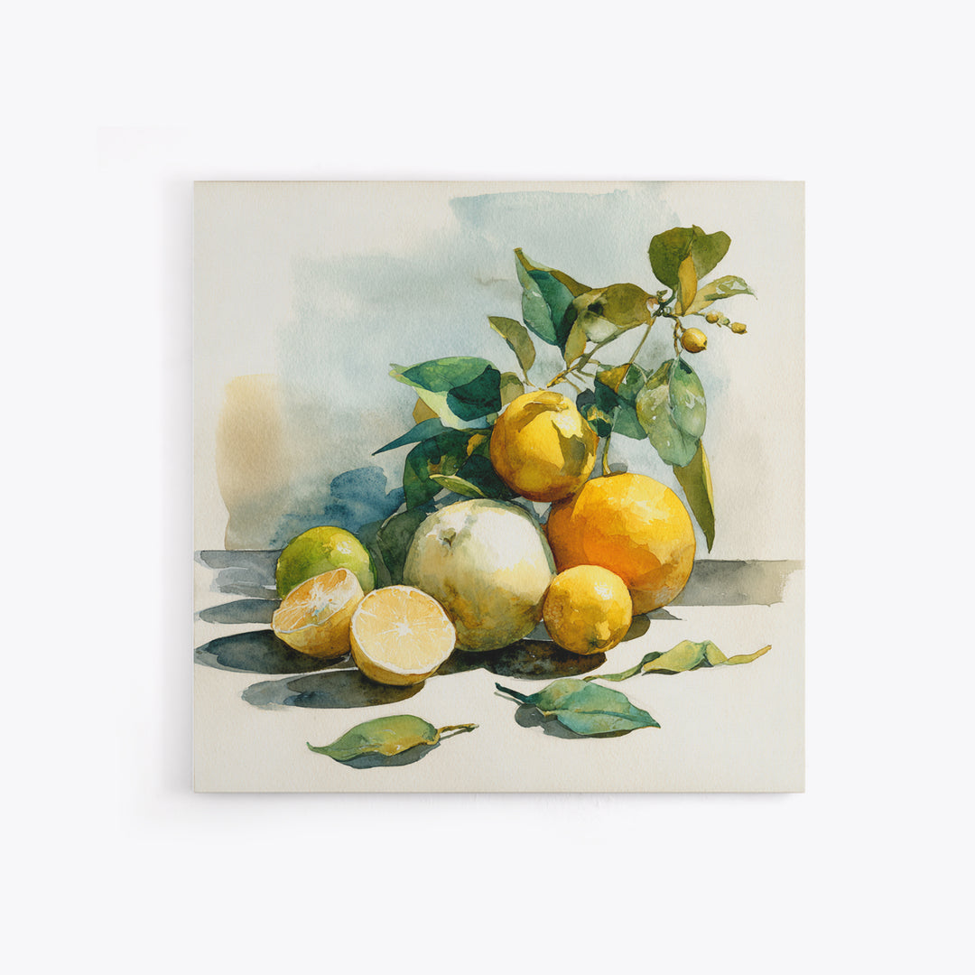 Outdoor Citrus Still Life Canvas Print, Patio Art, Room Decor, Patio Decor, Fine Art, Outdoor, Garden Art, Outdoor Wall Art, PAT-1x1-77