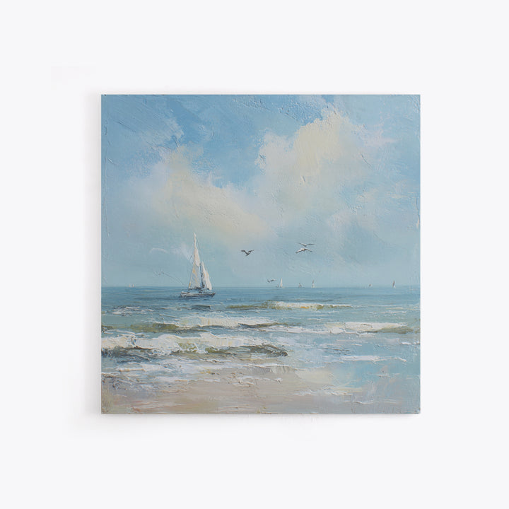 Sailboat on a Breezy Summer Horizon Canvas Print, Patio Art, Boho Decor, Patio Decor, Fine Art, Outdoor, Outdoor Decor, PAT-1x1-87