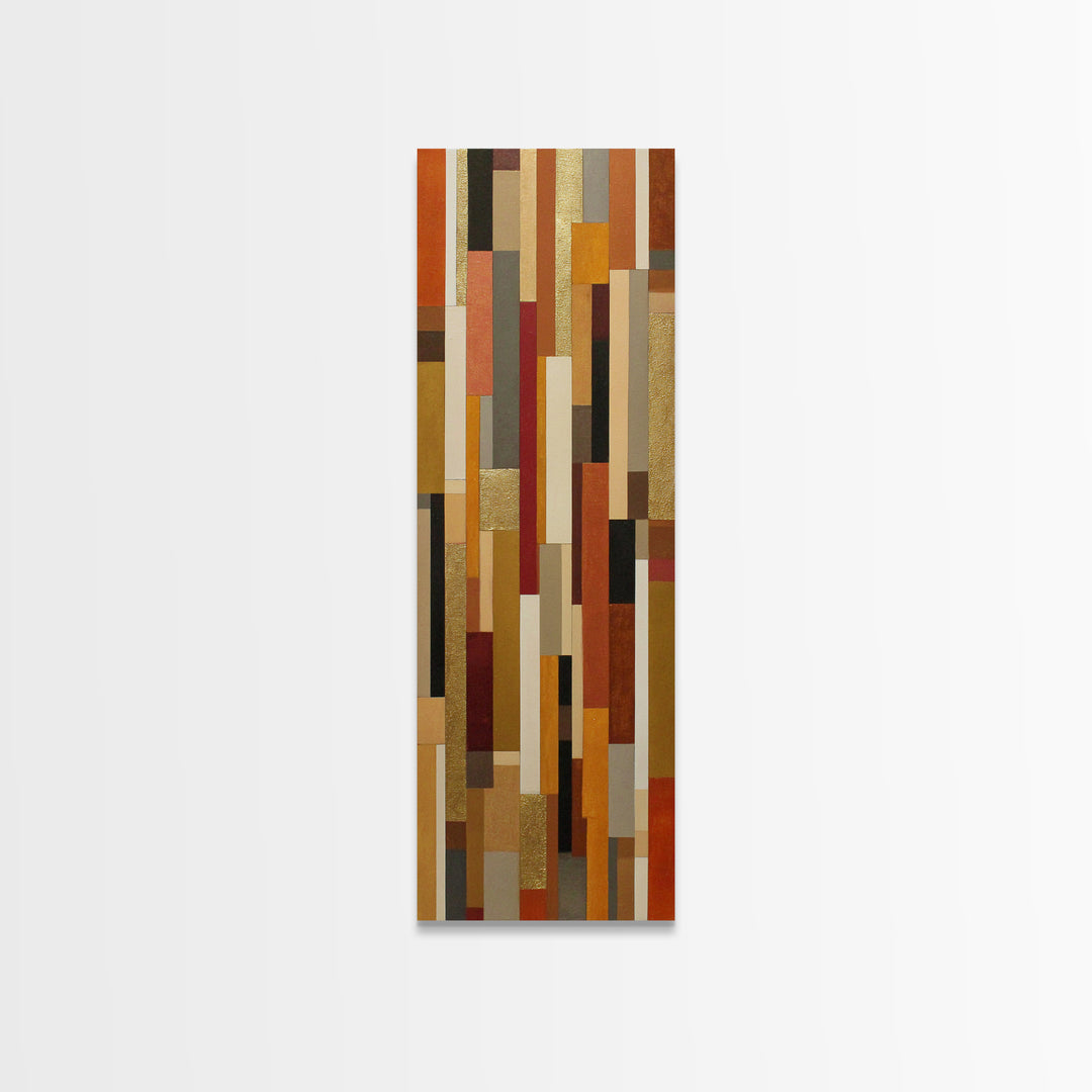 Warm Geometric Tile Pattern Canvas Print, Patio Art, Boho Decor, Patio Decor, Abstract Art, Outdoor, Outdoor Decor, PAT-1x3-12