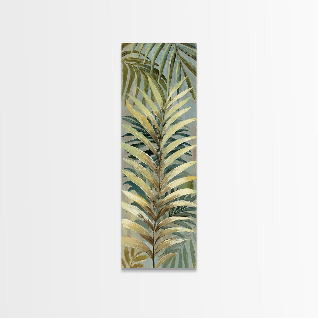 Tropical Palm Fronds Canvas Print, Patio Art, Statement Artwork, Patio Decor, Fine Art, Outdoor, Outdoor Decor, Metal Wall Art, PAT-1x3-13