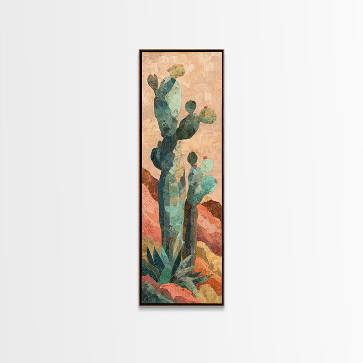 Cactus and Agave Canvas Print, Patio Art, Outdoor Decor, Patio Decor, Fine Art, Outdoor, Bar Art, Coastal Wall Decor, PAT-1x3-40
