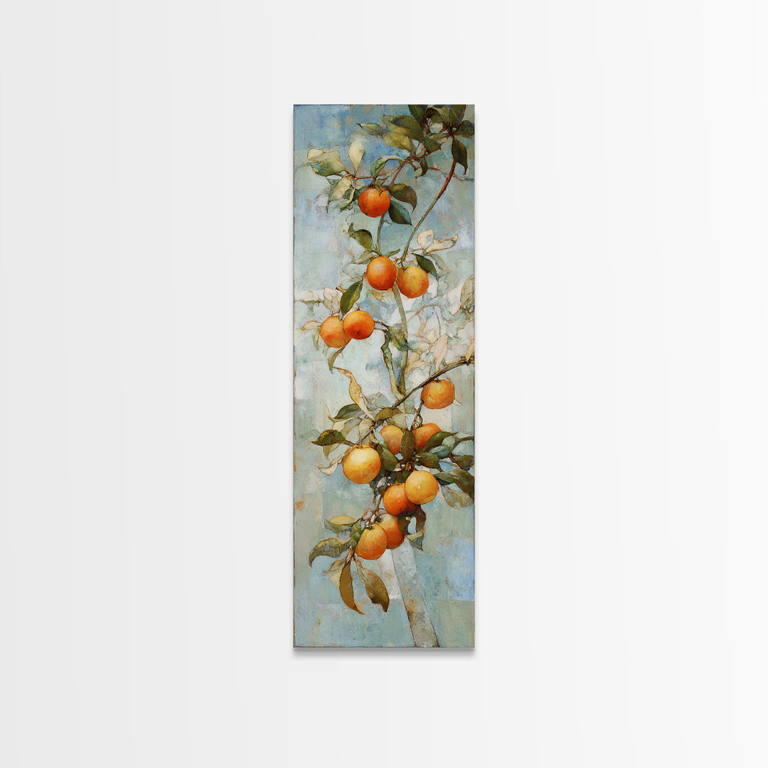Orange Tree Branch Framed Canvas Print, Patio Art, Yard Decor, Patio Decor, Fine Art, Outdoor, Luxury Decor, Art Print, PAT-1x3-58