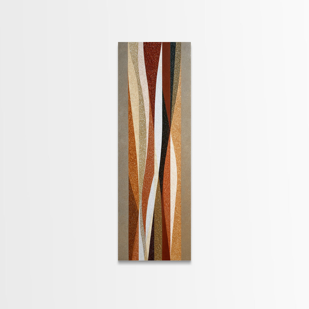 Warm Geometric Tile Pattern Framed Canvas Print, Patio Art, Outdoor Wall Art, Patio Decor, Fine Art, Outdoor, Porch Decor, PAT-1x3-84