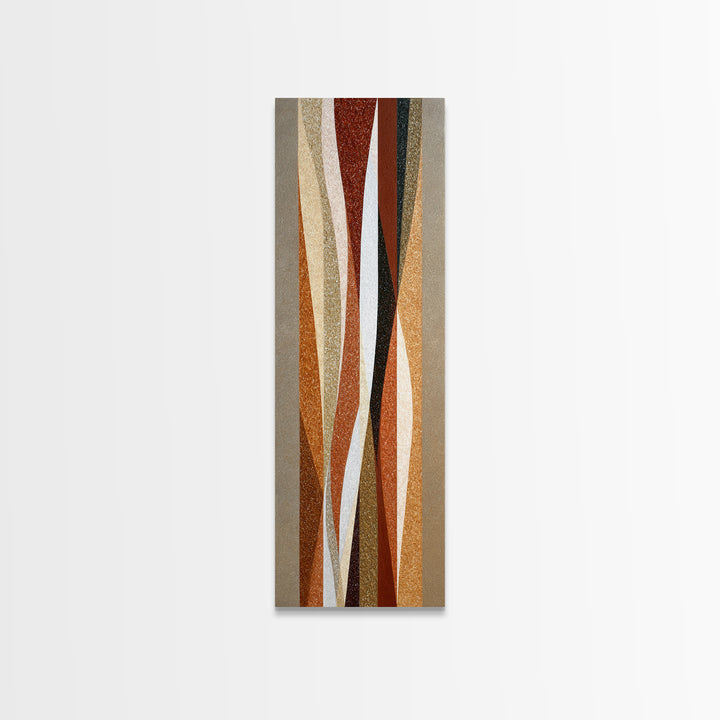 Warm Geometric Tile Pattern Framed Canvas Print, Patio Art, Outdoor Wall Art, Patio Decor, Fine Art, Outdoor, Porch Decor, PAT-1x3-84