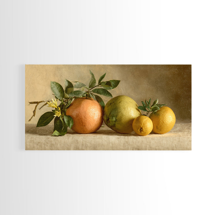 Outdoor Citrus Still Life Framed Canvas Print, Patio Art, Home Decor, Patio Decor, Fine Art, Outdoor, Floral Wall Art, PAT-2x1-1