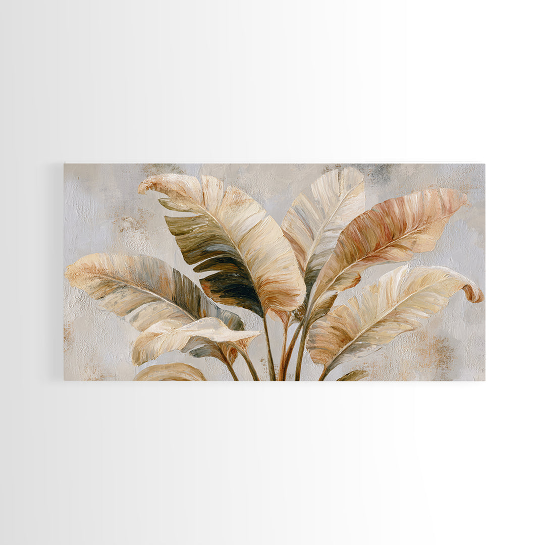 Banana Leaves with Rain Drop Details Framed Canvas Print, Patio Art, Art Print, Patio Decor, Fine Art, Outdoor, Garden Decor, PAT-2x1-12
