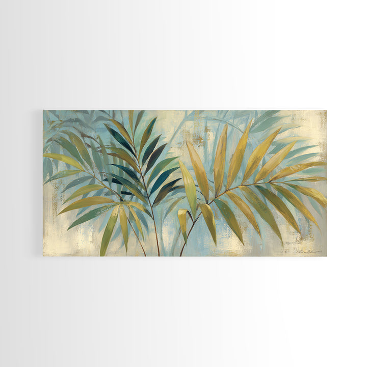 Tropical Palm Fronds Canvas Print, Patio Art, Wall Art, Patio Decor, Oil Painting, Outdoor, Outdoor Wall Decor, Floral Wall Art, PAT-2x1-21