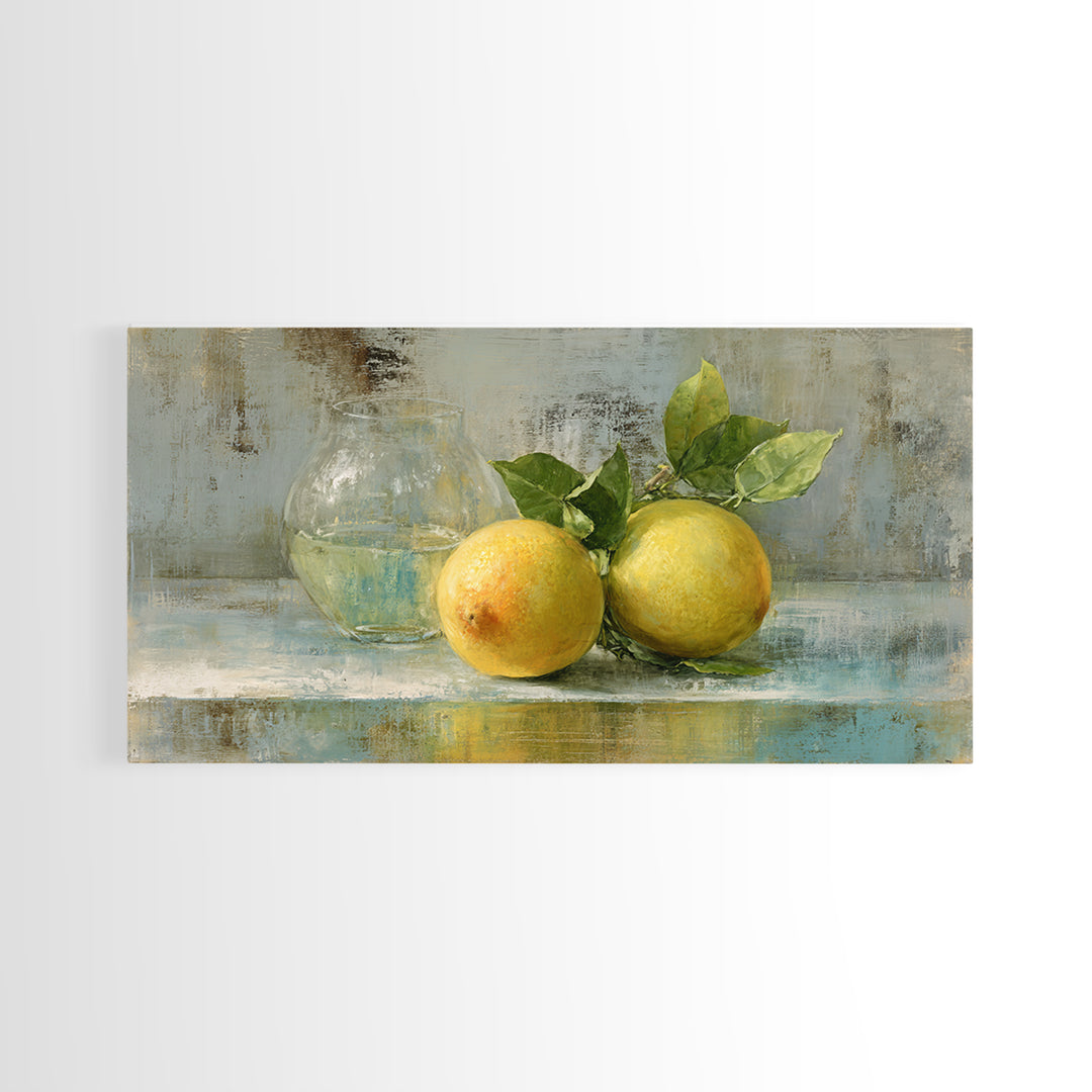 Outdoor Citrus Still Life Canvas Print, Patio Art, Garden Decor, Patio Decor, Fine Art, Outdoor, Beach Art, Beach House Decor, PAT-2x1-49