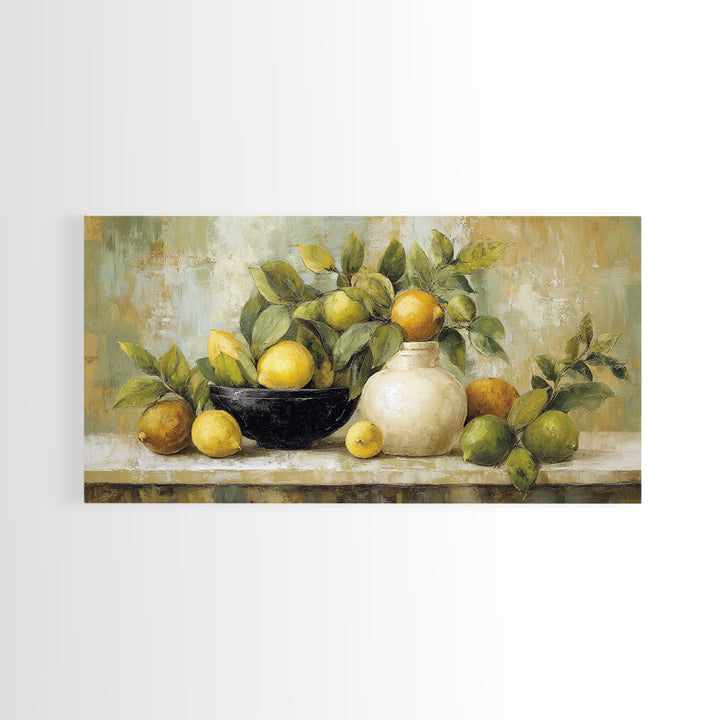 Outdoor Citrus Still Life Canvas Print, Patio Art, Garden Decor, Patio Decor, Fine Art, Outdoor, Beach Art, Beach House Decor, PAT-2x1-73
