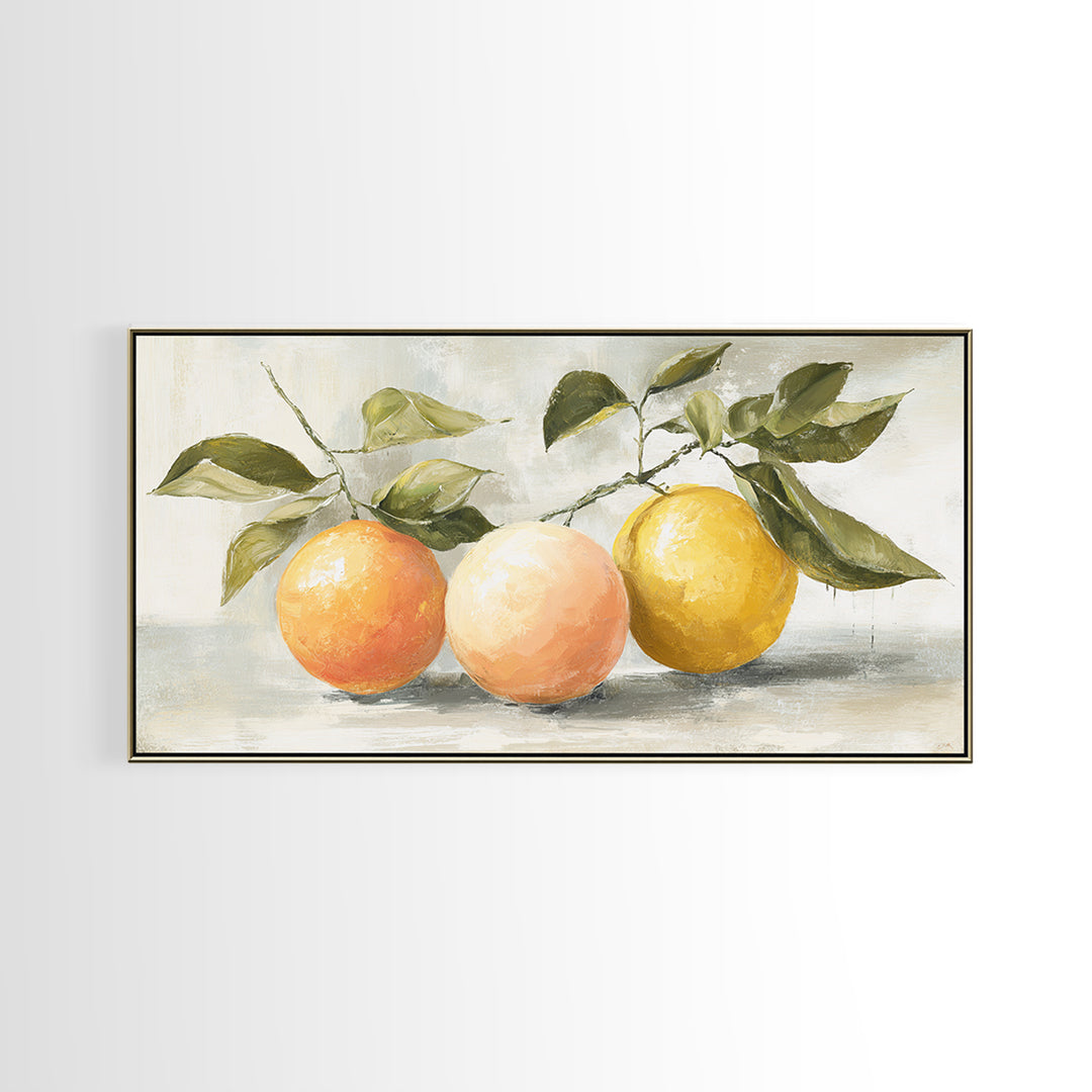 Outdoor Citrus Still Life Framed Canvas Print, Patio Art, Outdoor Wall Decor, Patio Decor, Fine Art, Outdoor, Yard Decor, PAT-2x1-97