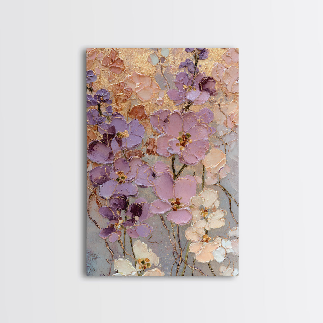 Sunset over Garden Flowers and Vines Canvas Print, Patio Art, Gallery Decor, Patio Decor, Oil Painting, Outdoor, PAT-2x3-15