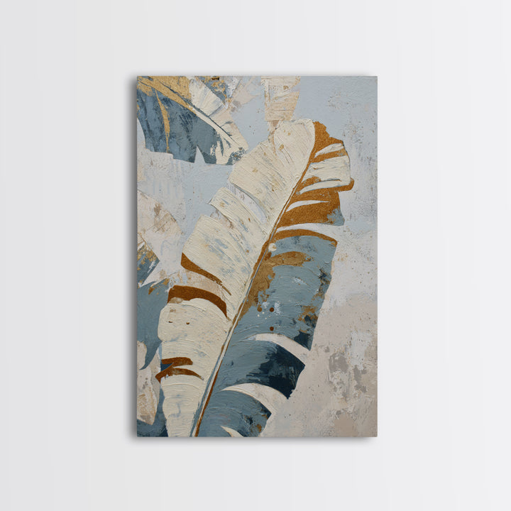 Banana Leaves with Rain Drop Details Framed Canvas Print, Patio Art, Patio Cushions, Patio Decor, Outdoor, Luxury Decor, PAT-2x3-24