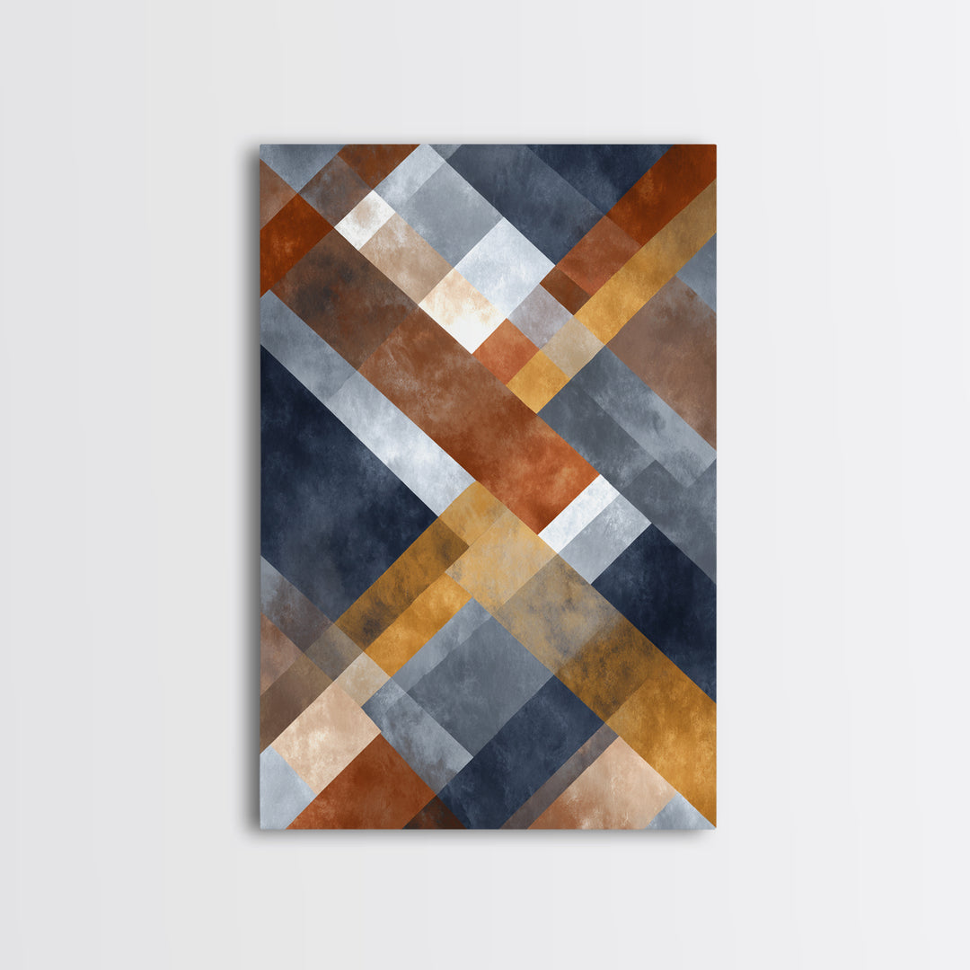 Warm Geometric Tile Pattern Canvas Print, Patio Art, Mixed Media Art, Patio Decor, Abstract Art, Outdoor, Art Print, Room Decor, PAT-2x3-32