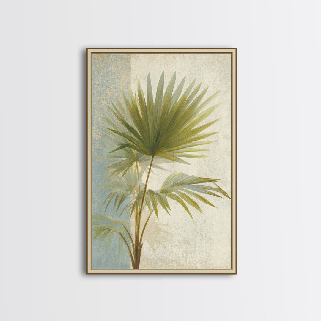 Tropical Palm Fronds Canvas Print, Patio Art, Floral Wall Art, Patio Decor, Oil Painting, Outdoor, Mixed Media Art, PAT-2x3-81