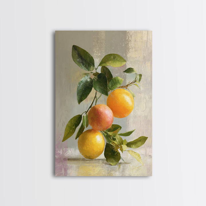 Outdoor Citrus Still Life Framed Canvas Print, Patio Art, Coastal Decor, Patio Decor, Fine Art, Outdoor, Family Wall Art, PAT-2x3-85