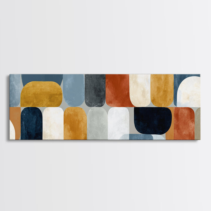 Warm Geometric Tile Pattern Canvas Print, Patio Art, Beach Art, Patio Decor, Abstract Art, Outdoor, Neutral Decor, Modern Decor, PAT-3x1-16