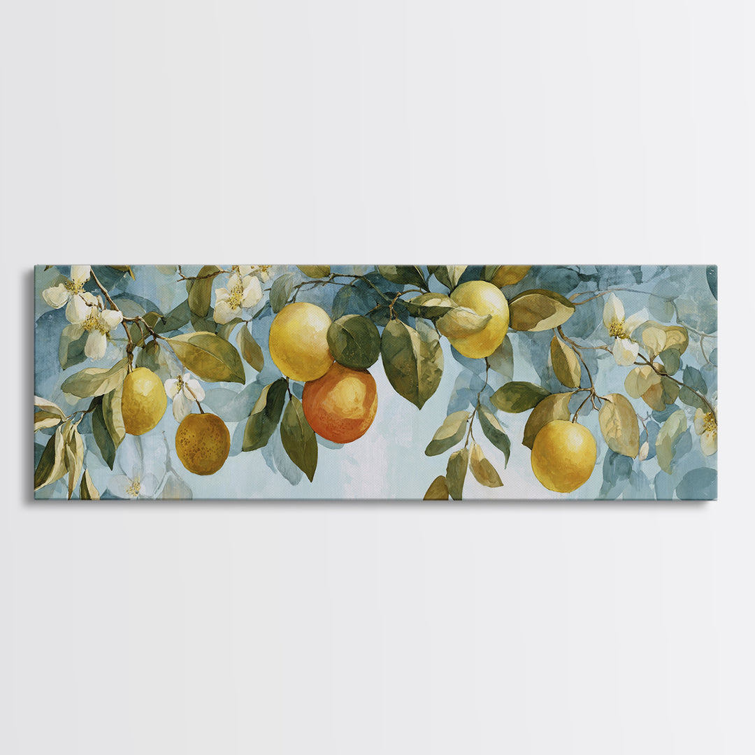 Outdoor Citrus Still Life Canvas Print, Patio Art, Patio Decor, Fine Art, Outdoor, Gallery Decor, Neutral Decor, Modern Decor, PAT-3x1-21