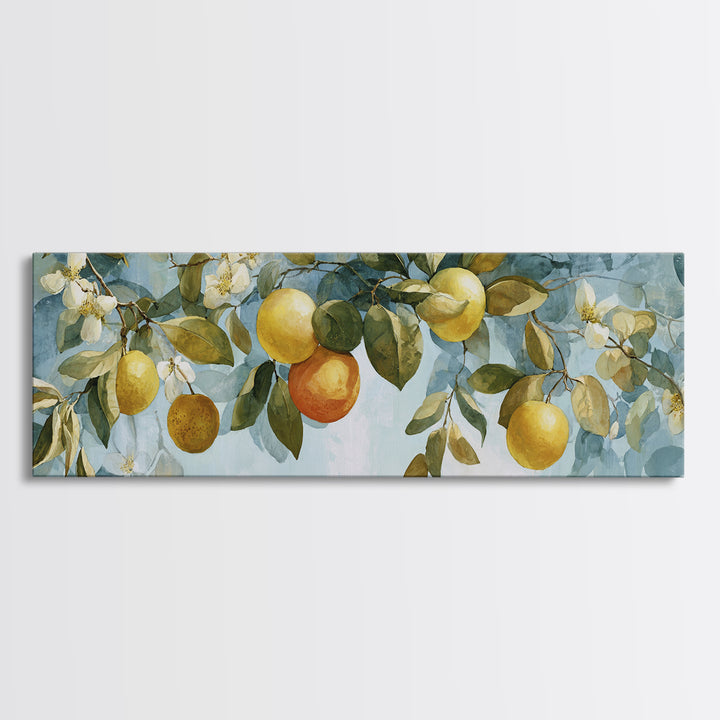 Outdoor Citrus Still Life Canvas Print, Patio Art, Patio Decor, Fine Art, Outdoor, Gallery Decor, Neutral Decor, Modern Decor, PAT-3x1-21