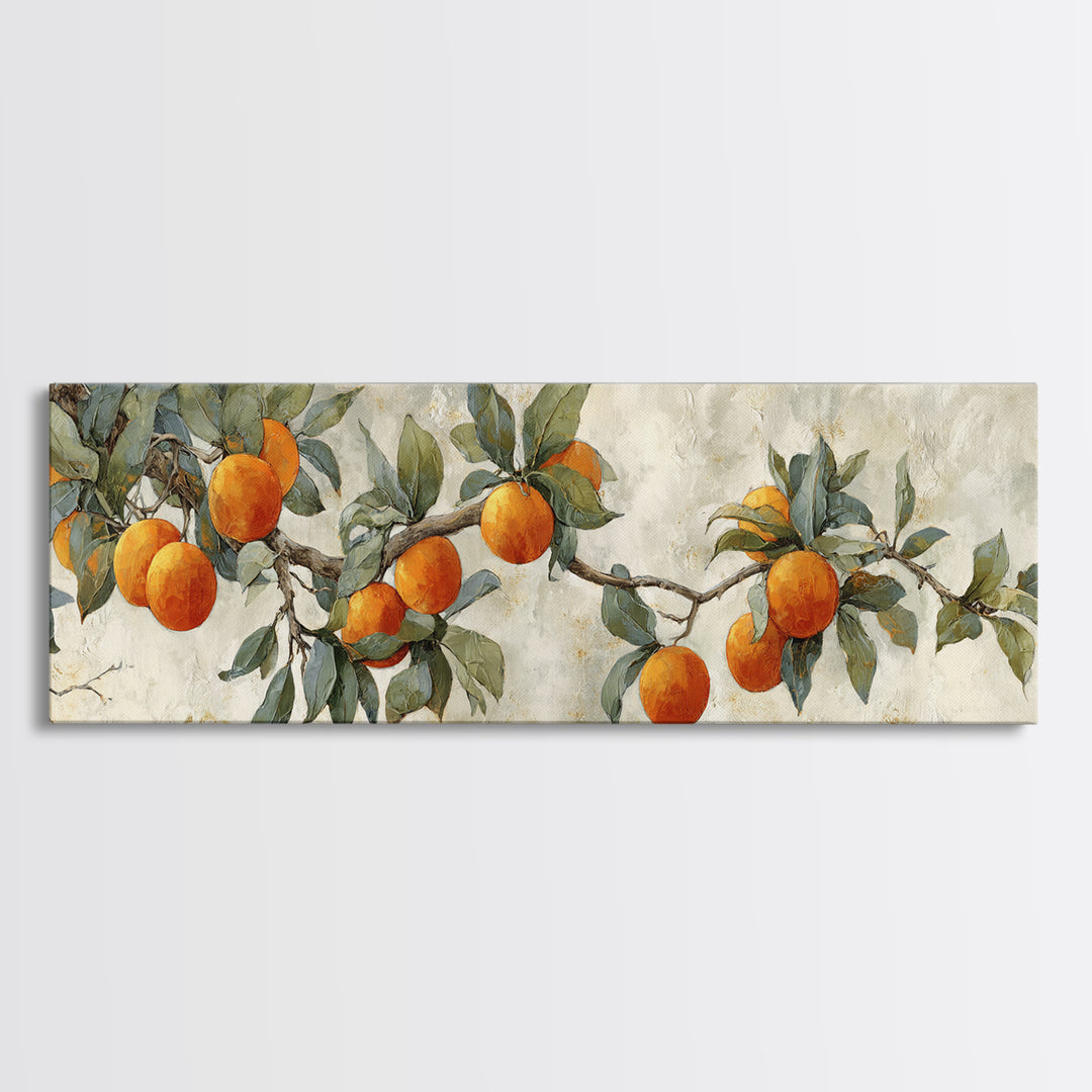Orange Tree Branch Canvas Print, Patio Art, Gallery Decor, Patio Decor, Fine Art, Outdoor, Contemporary Art, Wall Art, PAT-3x1-62