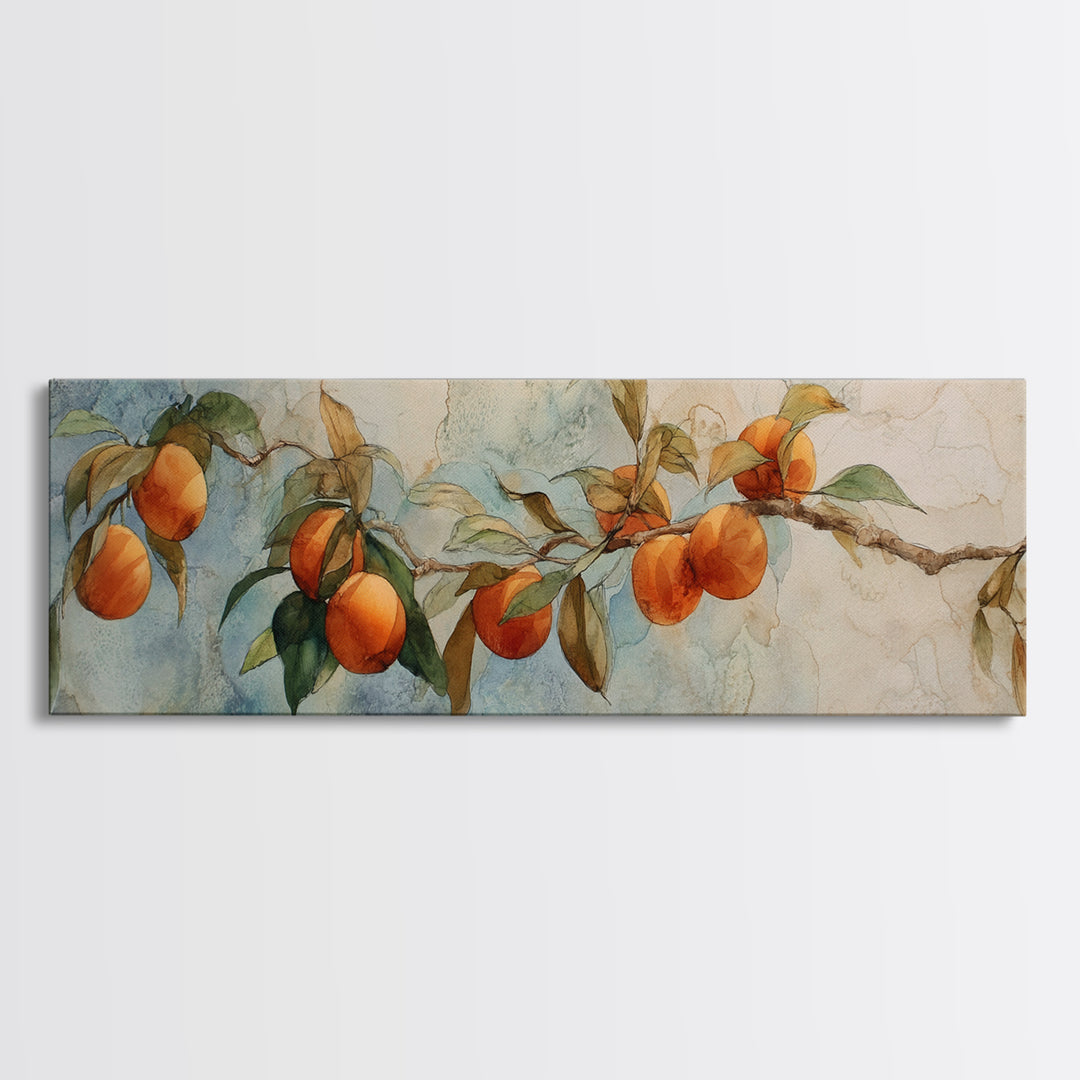 Orange Tree Branch Canvas Print, Patio Art, Western Decor, Patio Decor, Fine Art, Outdoor, Floral Art, Lake House Decor, PAT-3x1-86