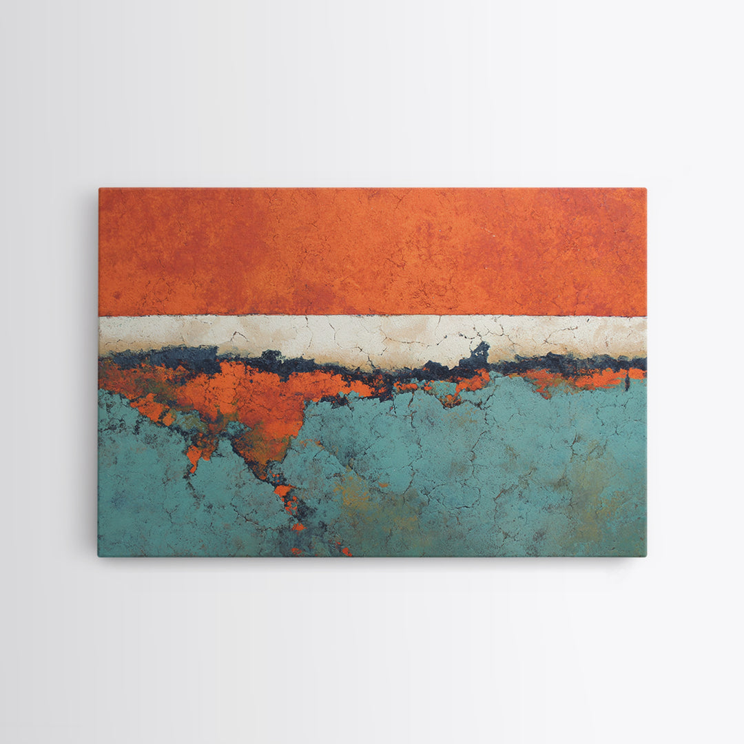 Bright Coral and Turquoise Abstract for Outdoors Canvas Print, Patio Art, Floral Wall Art, Patio Decor, Abstract Art, Outdoor, PAT-3x2-16