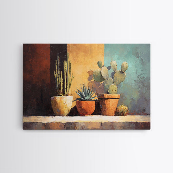 Cactus and Agave Canvas Print, Patio Art, Coastal Wall Decor, Patio Decor, Fine Art, Outdoor, Gallery Decor, Neutral Decor, PAT-3x2-32