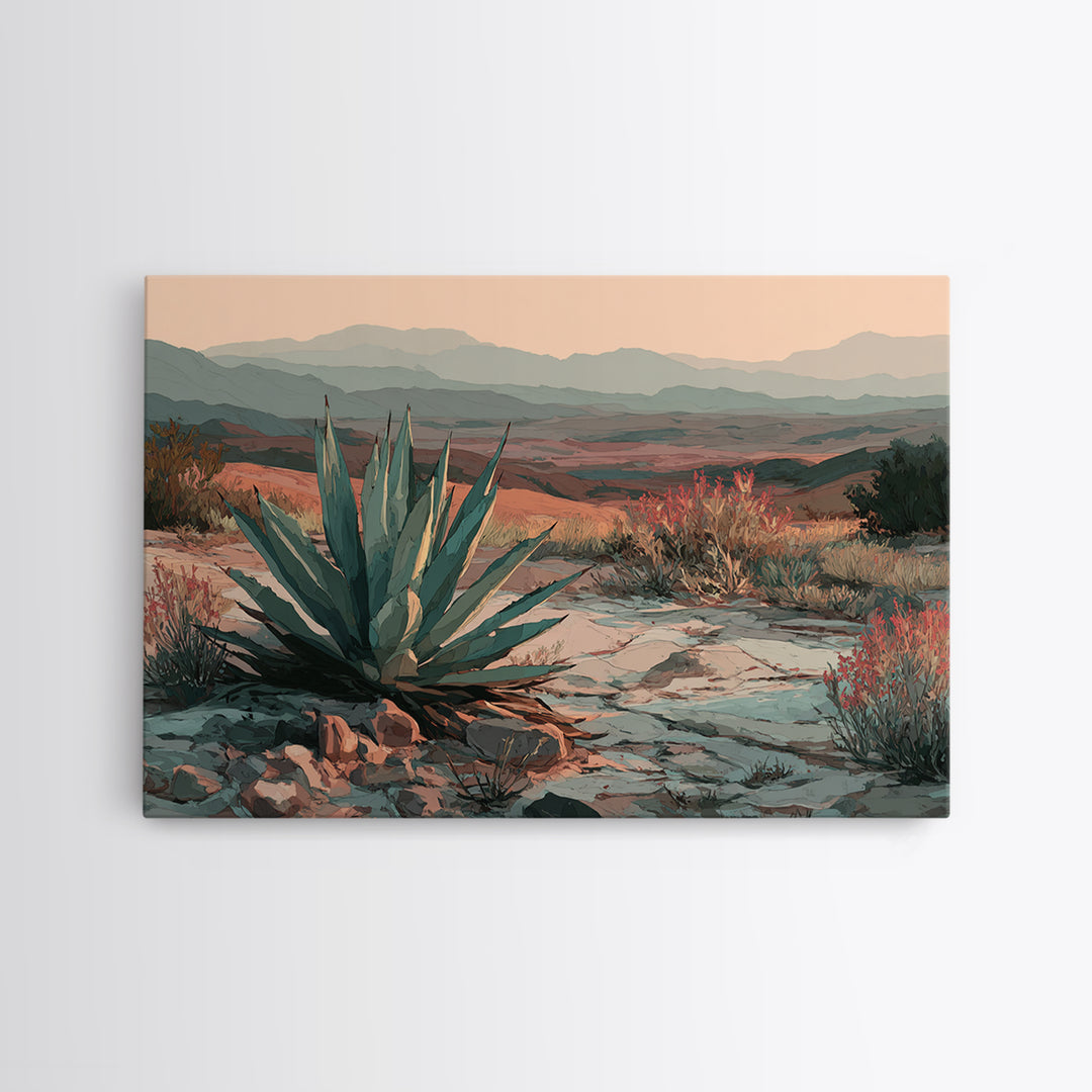 Desert Patio Agave and Bougainvillea Framed Canvas Print, Patio Art, Lake House Decor, Patio Decor, Fine Art, Outdoor, PAT-3x2-45