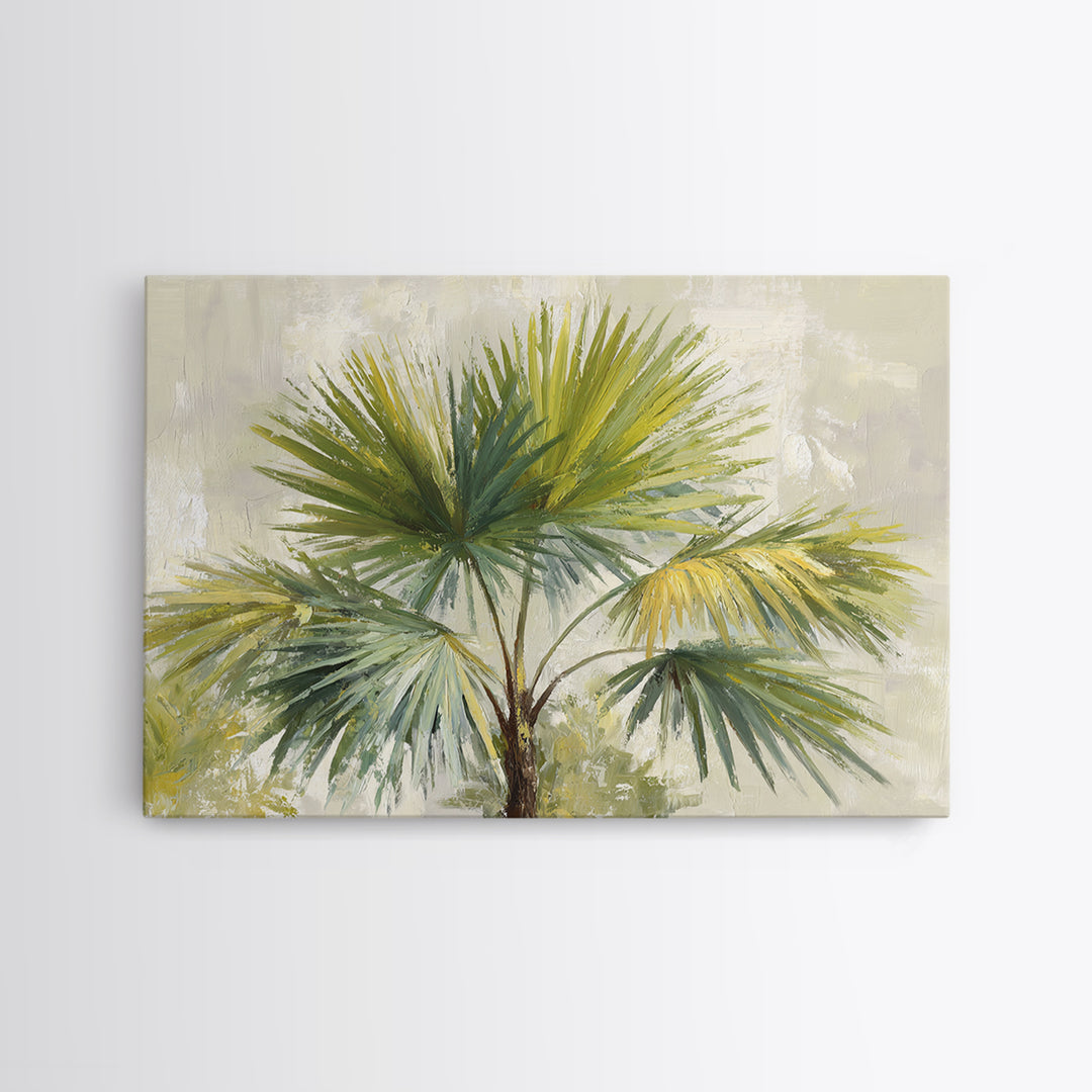 Tropical Palm Fronds Framed Canvas Print, Patio Art, Beach Art, Patio Decor, Fine Art, Outdoor, Neutral Decor, Modern Decor, PAT-3x2-5
