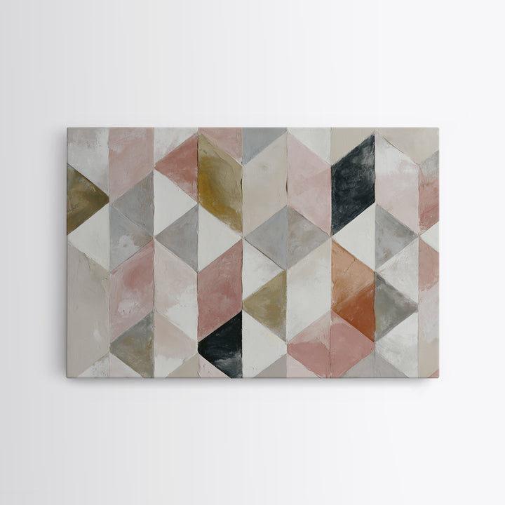 Warm Geometric Tile Pattern Canvas Print, Patio Art, Bar Art, Patio Decor, Fine Art, Outdoor, Outdoor Art, Gallery Decor, PAT-3x2-52