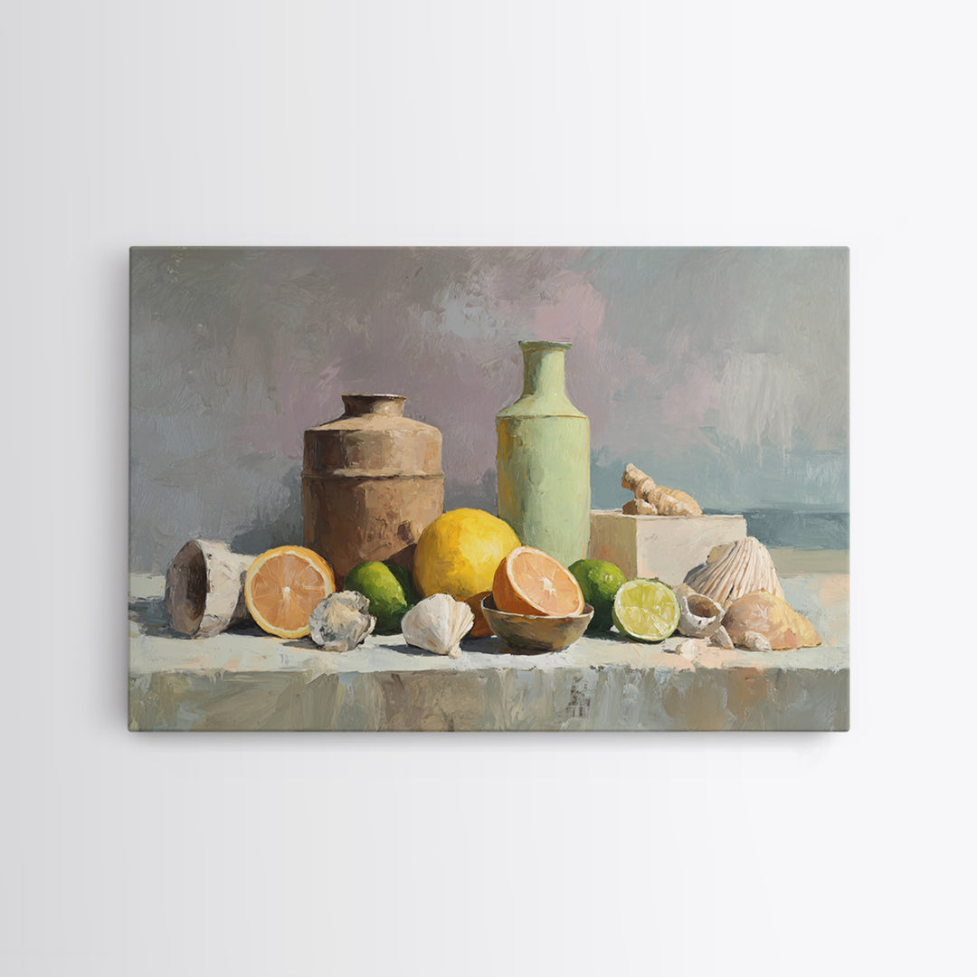 Outdoor Citrus Still Life Canvas Print, Patio Art, Beach House Decor, Patio Decor, Outdoor, Modern Decor, Fine Art Print, PAT-3x2-57